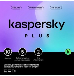 Kaspersky Plus (équivalent Internet Security) – 10 Appareils /  1 an Abonnement