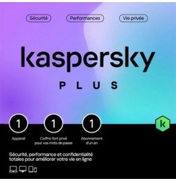 Kaspersky Plus (équivalent Internet Security) – 1Appareils /  1 an Abonnement