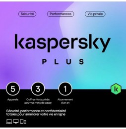 Kaspersky Premium (équivalent à Total Security) – 5 Appareils / A1 an